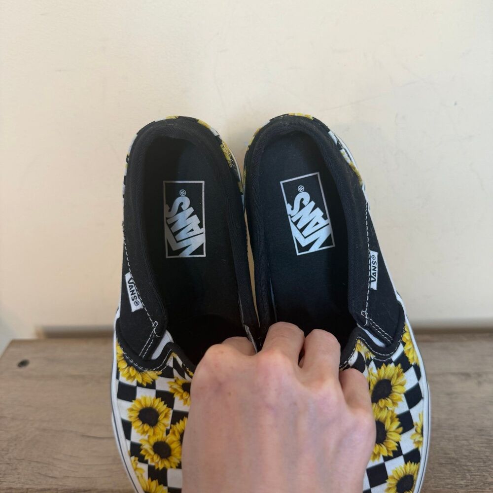 Vans Sunflower Checkerboard Skate Slip On Womens Size 8.5 Shoes - Picture 7 of 8